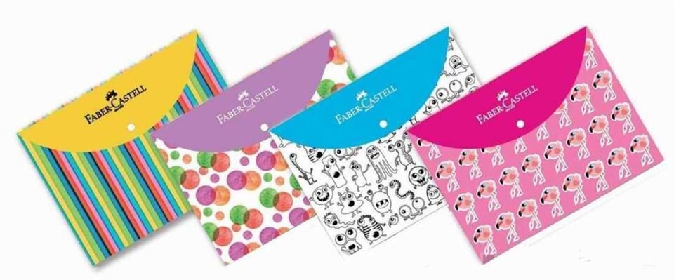 Faber-Castell Çıtçıtlı Dosya 4 Desenli