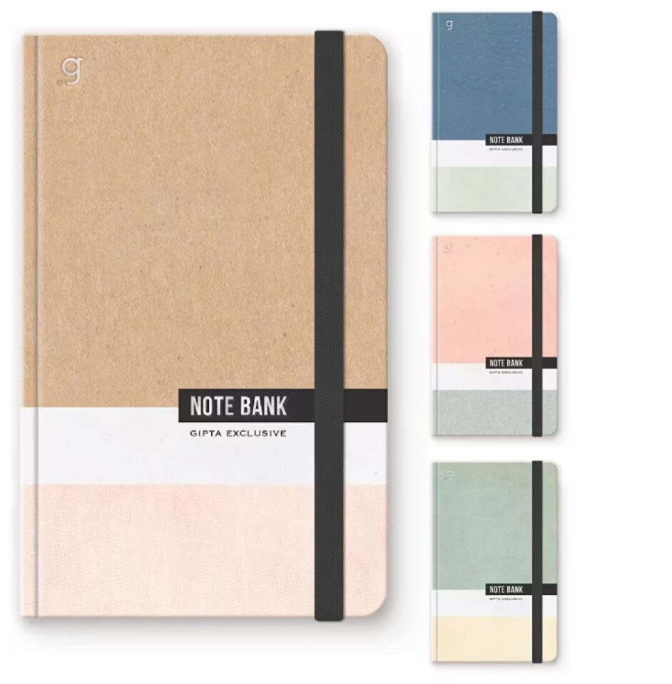 Gıpta Note Bank İp Dikişli Sert Kapak Defter 13x21 96 Yaprak Çizgisiz
