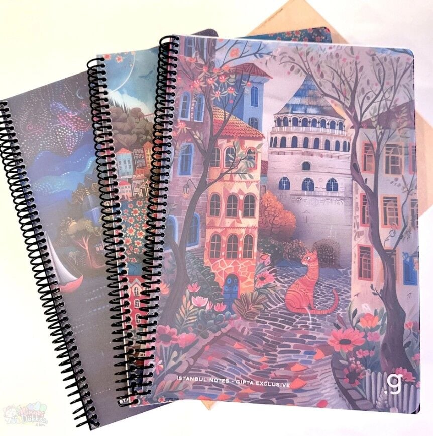 Gıpta İstanbul Spiralli Ofset Kapak Defter A4 80 Yaprak Kareli