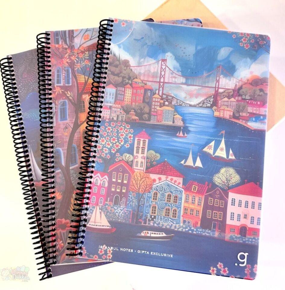 Gıpta İstanbul Spiralli Ofset Kapak Defter A4 80 Yaprak Kareli
