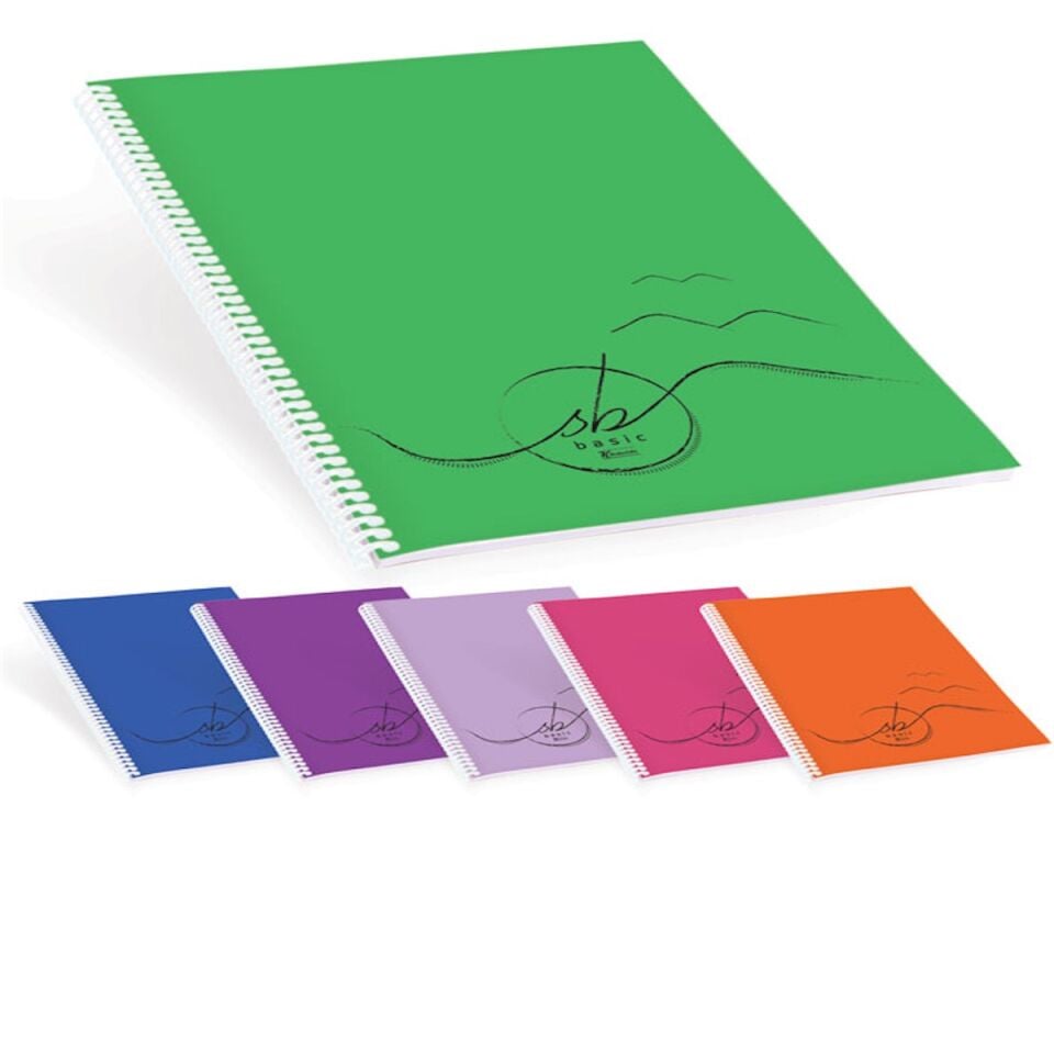 Keskin A4 72 Yaprak Düz PP Kapaklı Spralli Basic Defter