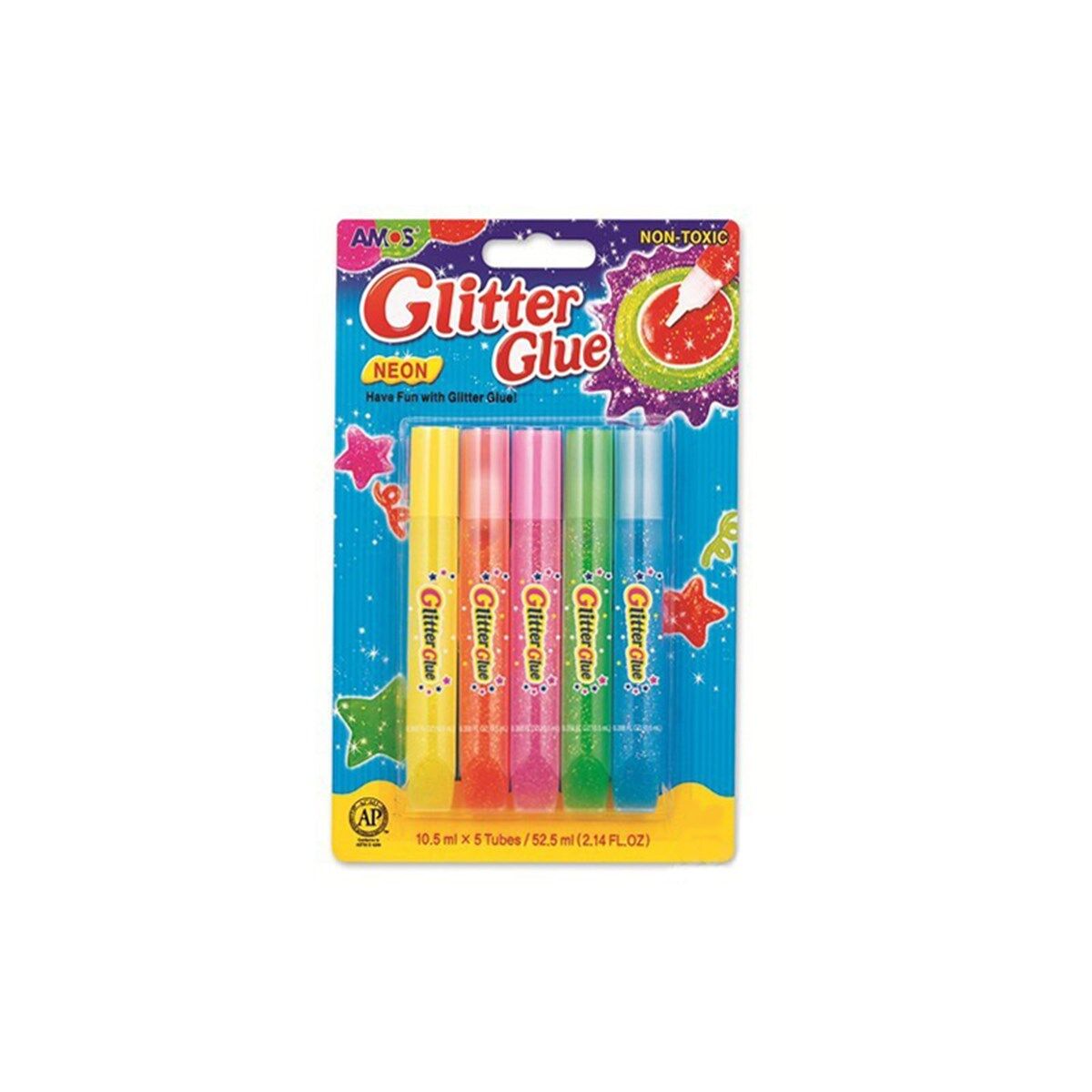 Amos Simli Yapıştırıcı Neon 10.5 Ml 5 Li Blister