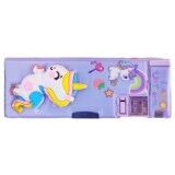 Taros Unick Color 3D Kabartmalı Unicorn 2 Gözlü Kalemkutu