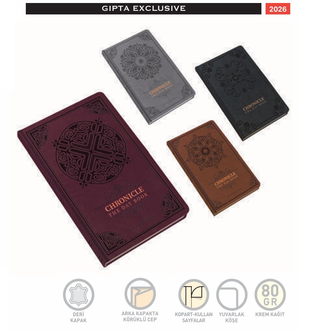 Gıpta Chronicle İp Dikiş Sert Kapak Defter 13x21 120 Yaprak Çizgili