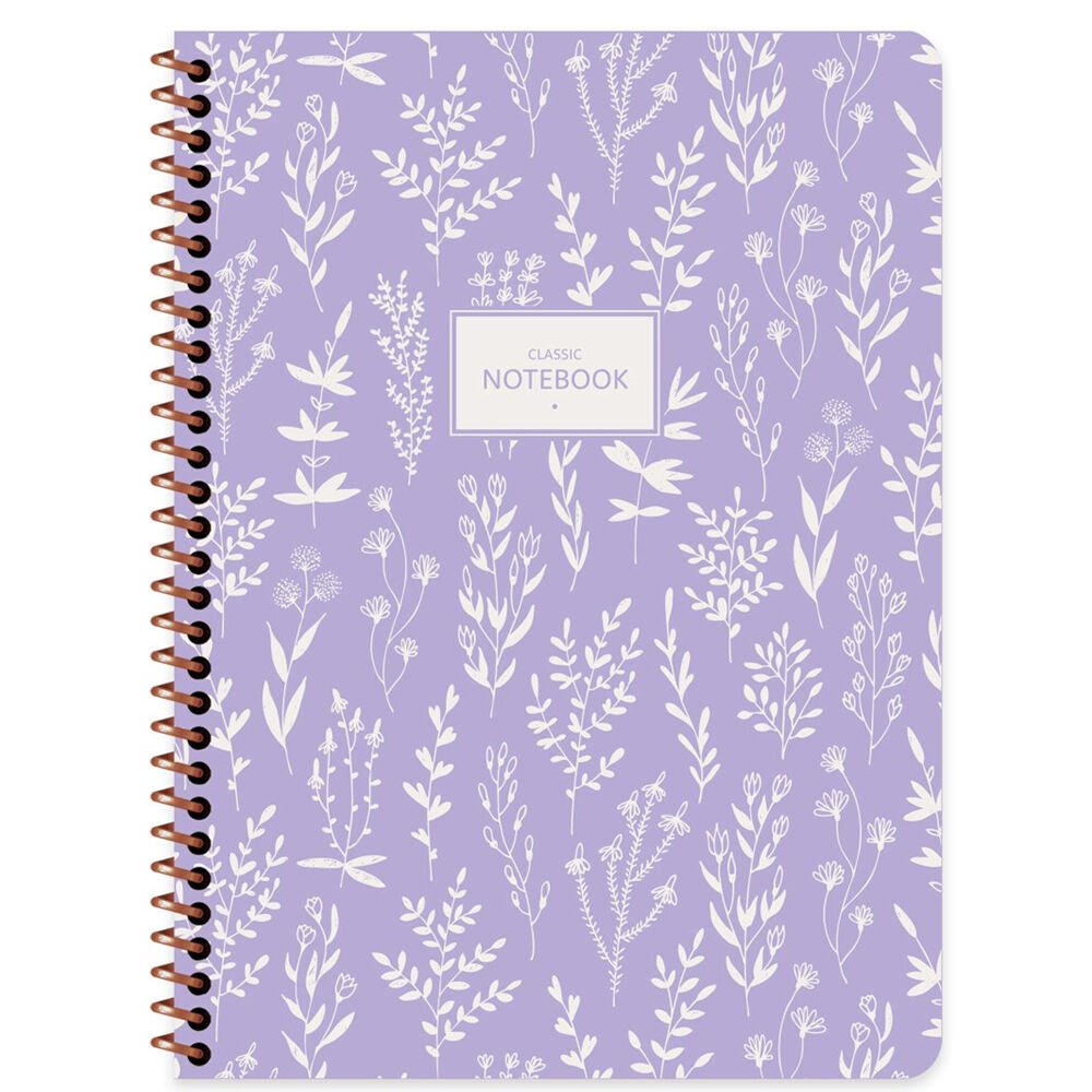 Keskin 16,5x22,5 80 Yaprak Karton Kapak Spiralli Pastel Flora Defter