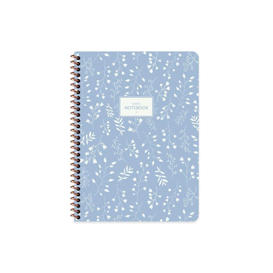 Keskin 16,5x22,5 80 Yaprak Karton Kapak Spiralli Pastel Flora Defter