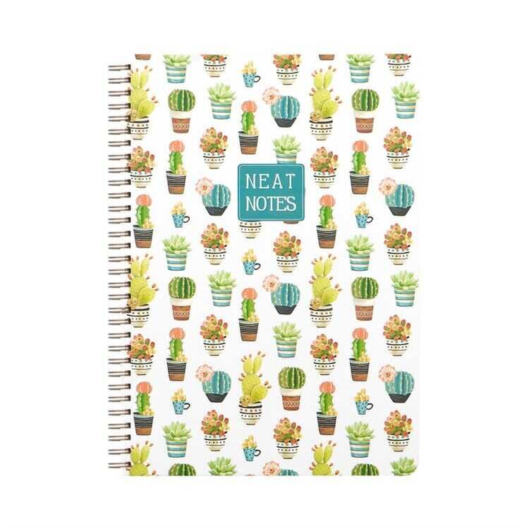 Keskin 20X28 100 Yaprak Kareli Spr Sert Karton Kapak Neat Notes Cactus Love -Beyaz