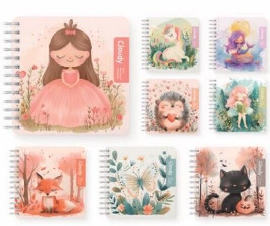 Gıpta Cloudy Spiralli Sert Kapak Defter 16x16 100 Yaprak Çizgili