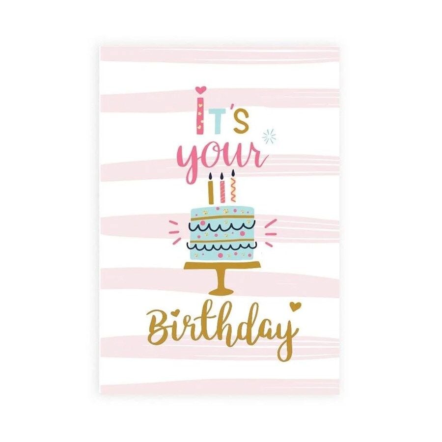 Keskin Mini Yaldızlı Doğum Günü Kartı Zarflı