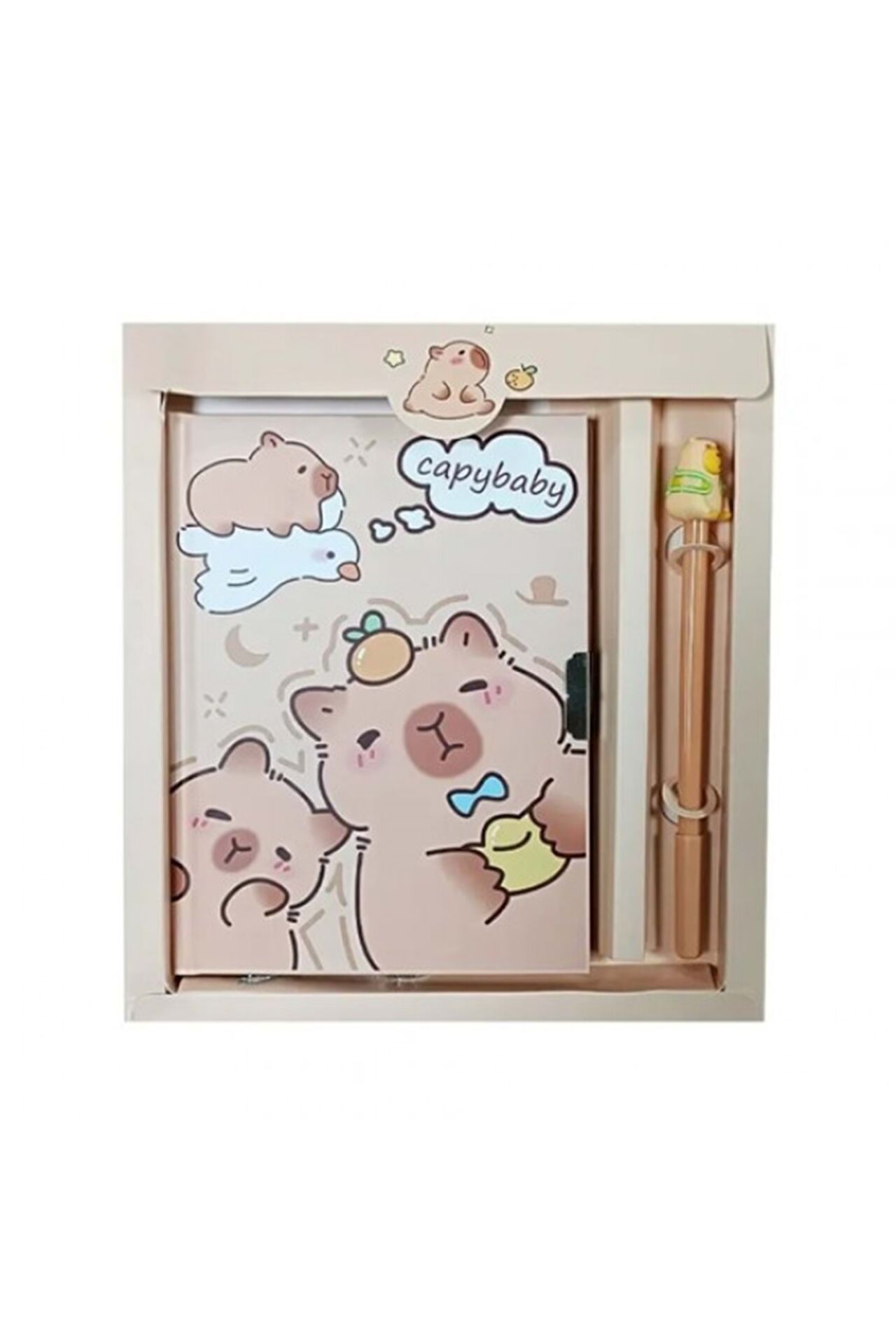 Taros Unick Color Capybara Kalemli Kilitli Hatıra Defteri