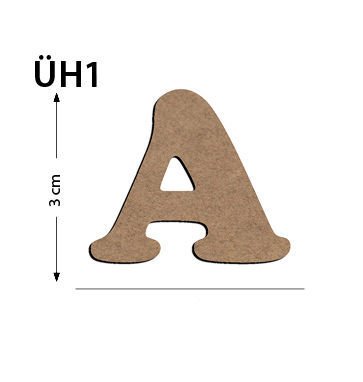 Okutan Ahşap 3 Cm A Harfi
