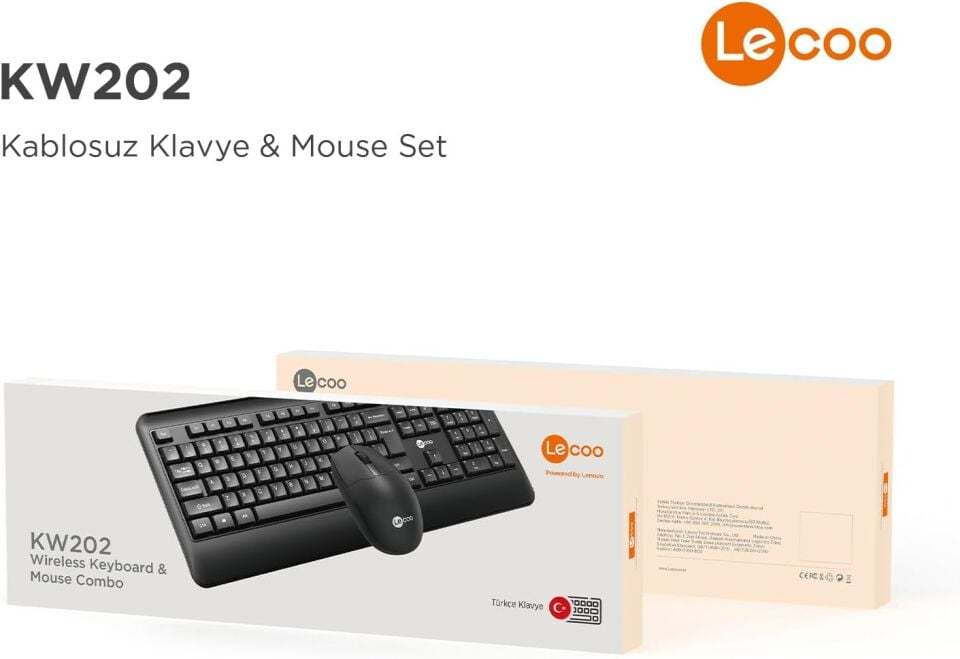 Lecoo Kw202 Siyah Kablosuz Q Klavye Mouse Set