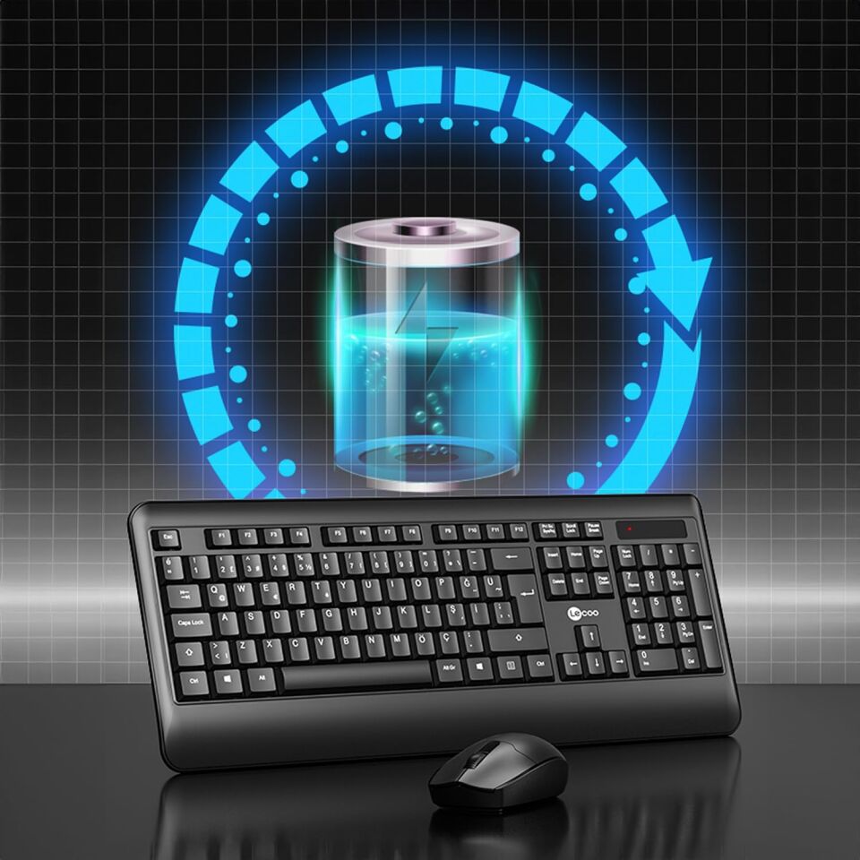 Lecoo Kw202 Siyah Kablosuz Q Klavye Mouse Set