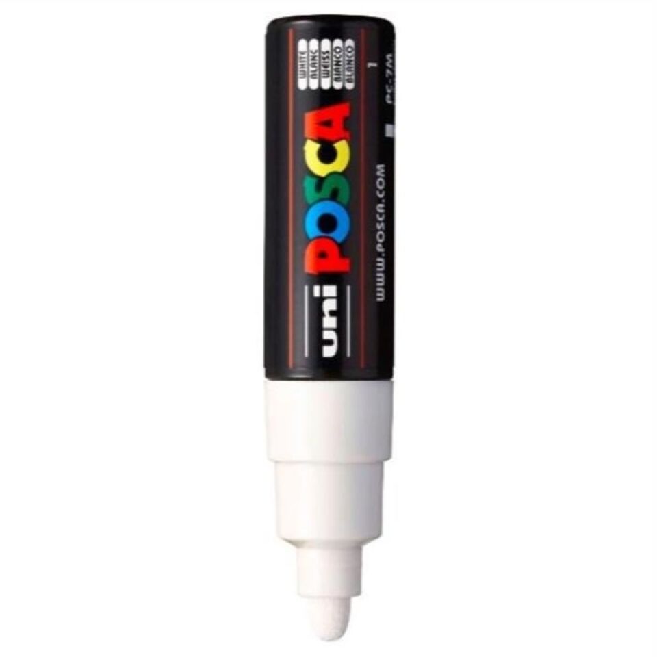 Uni Posca 4.5-5.5 Su Bazlı Poster Markörü Beyaz