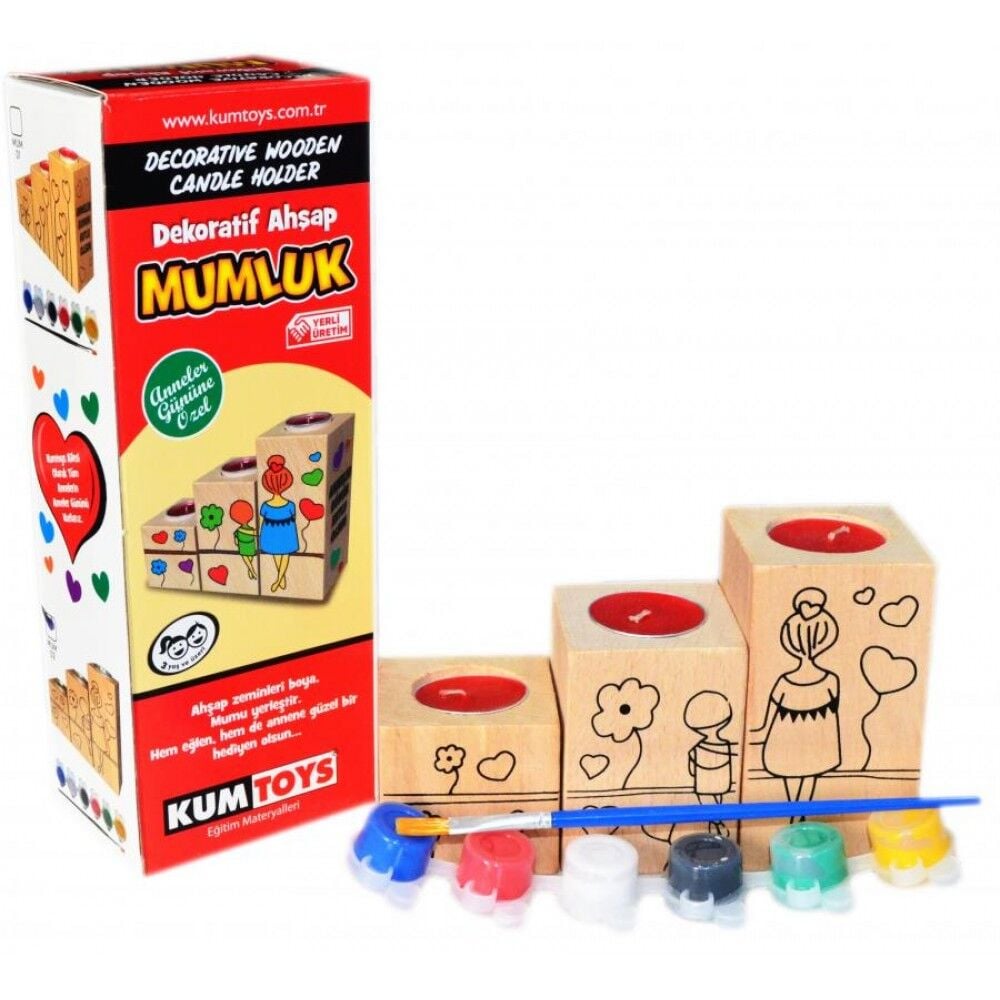 Kumtoys Dekoratif Ahşap Mumluk