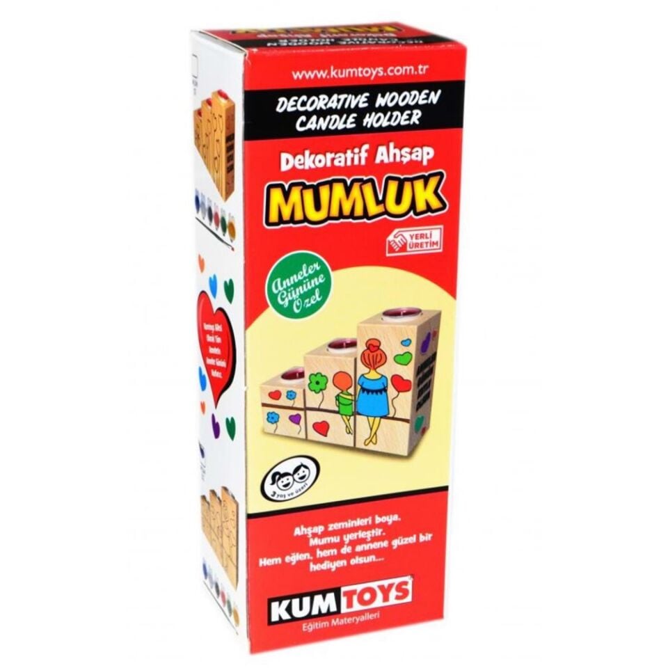 Kumtoys Dekoratif Ahşap Mumluk