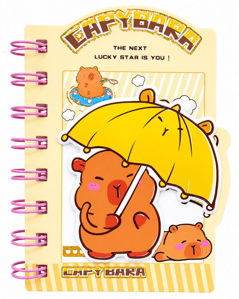 Taros Taros Unick Color Capybara Kabartmalı Not Defteri