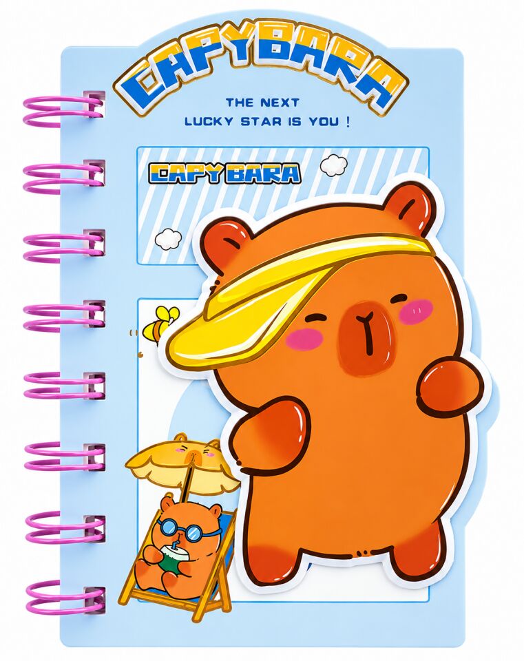 Taros Taros Unick Color Capybara Kabartmalı Not Defteri