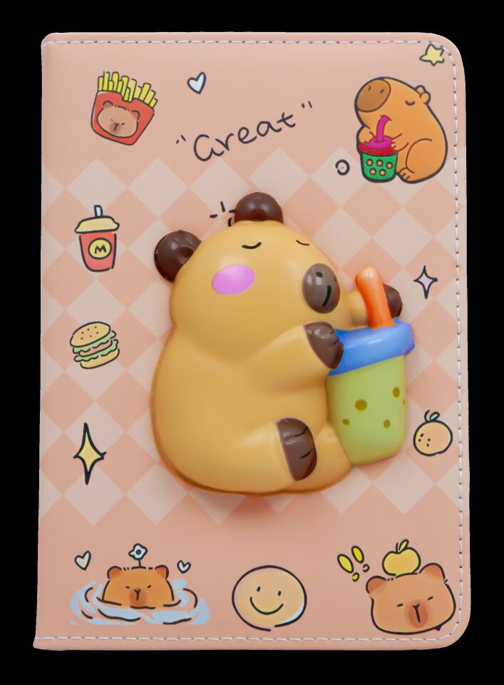 Taros Unick Color Capybara Puffy A5 Defter