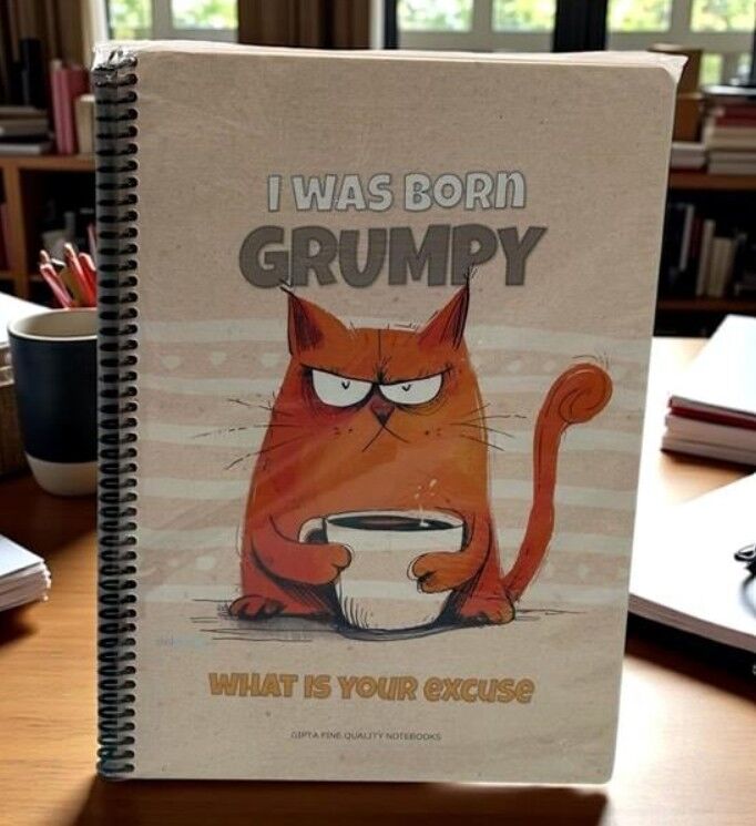 Gıpta Grumpy Notes Spiralli Pressboard Defter A4 80 Yaprak Çizgili