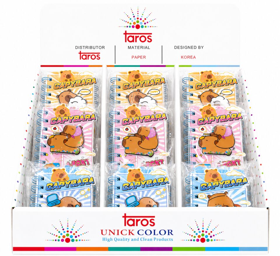 Taros Unick Color Capybara Sulu Pullu Not Defteri