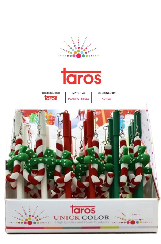 Taros Unick Color Yılbaşı Baston Şeker Tükenmez Kalem