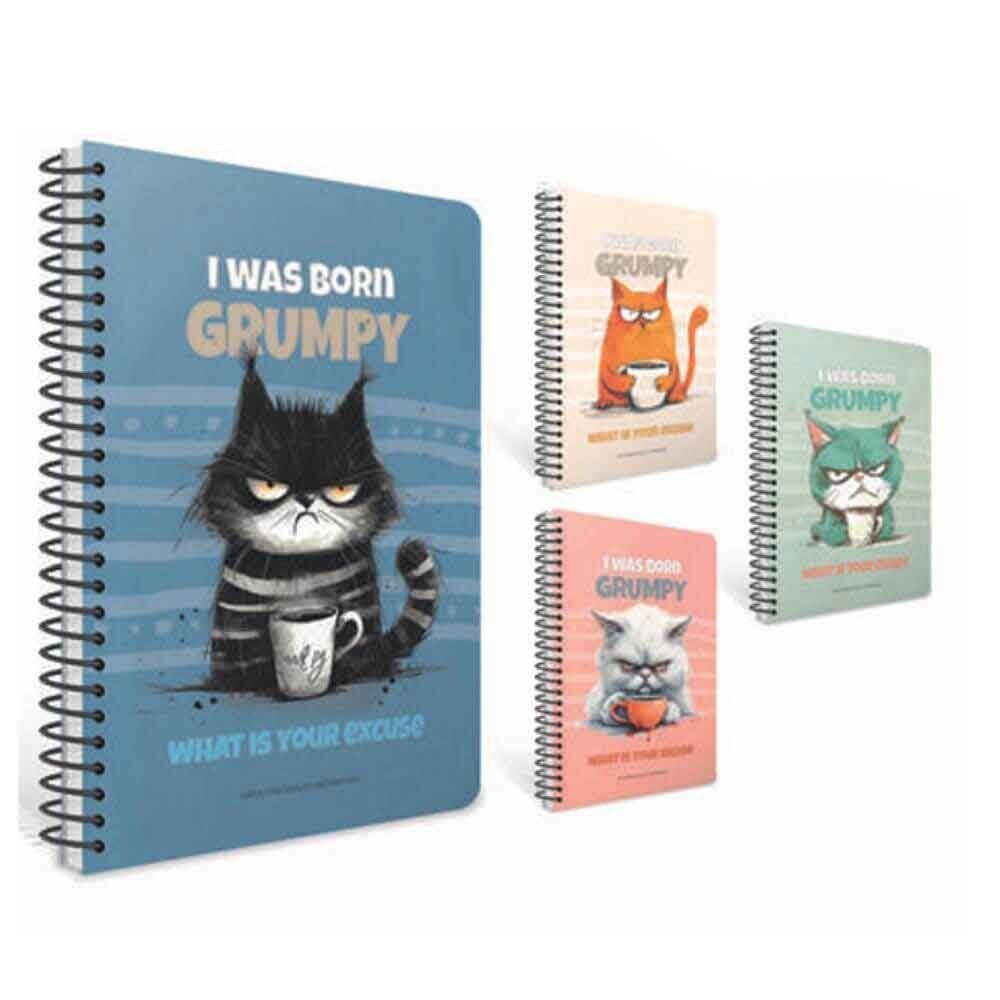 Gıpta Grumpy Notes Spiralli Pressboard Defter A4 80 Yaprak Kareli