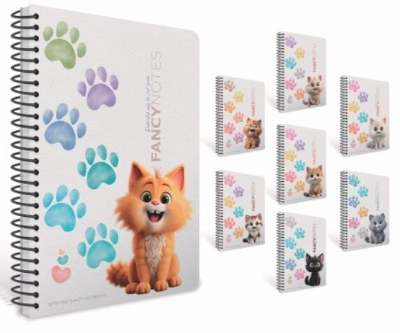 Gıpta Fancy Spiralli Pressboard KApak Defter A4 80 Yaprak Çizgili