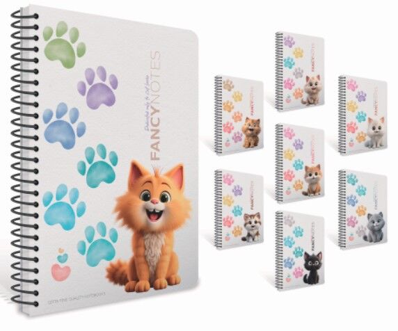 Gıpta Fancy Spiralli Pressboard KApak Defter A4 80 Yaprak Çizgili