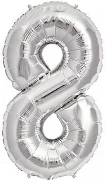 Balon 40'' Rakam Folyo 8 Gümüş