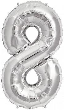 Balon 40'' Rakam Folyo 8 Gümüş