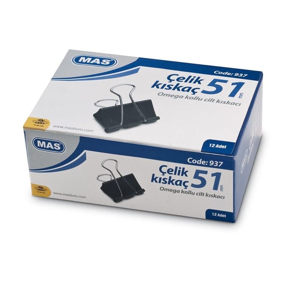 Mas Omega Çelik Kıskaç Düzine Siyah 51 Mm