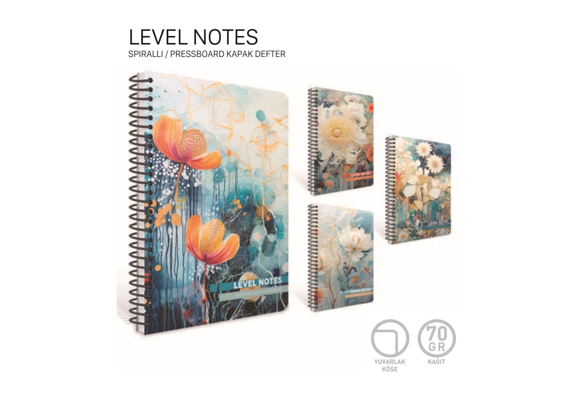 Gıpta Long Book Spiralli Pressboard Kapak Defter 17x24 80 Yaprak Kareli