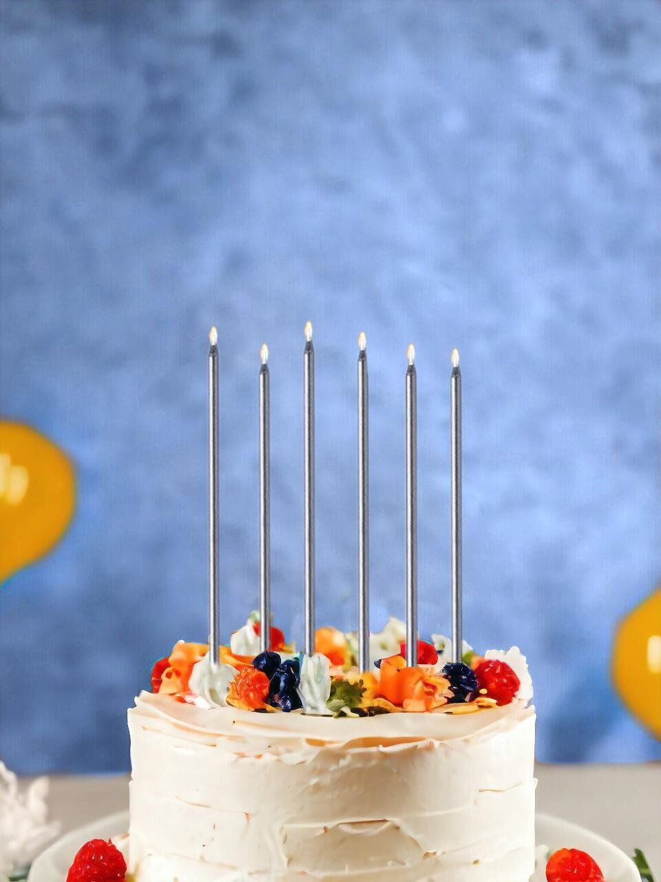 Astaş Gümüş Mum 13 Cm 6 Lı