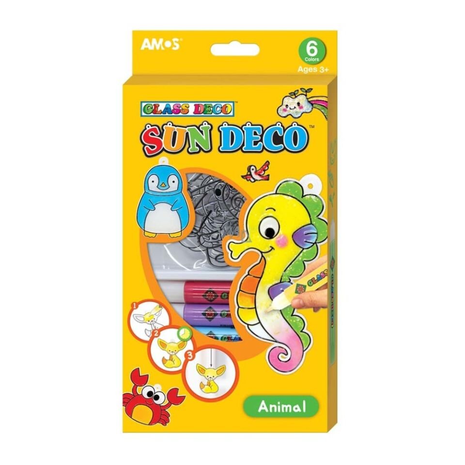 Amos Cam Boyama Seti Sun Deco Hayvanlar Sd10P-A