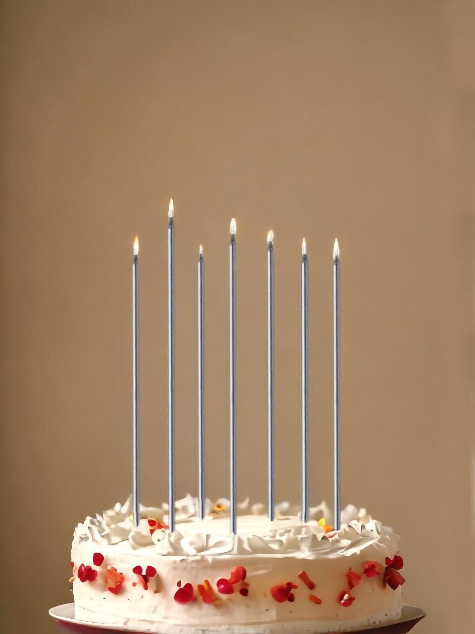 Astaş Gümüş Mum 20 Cm 7 Li