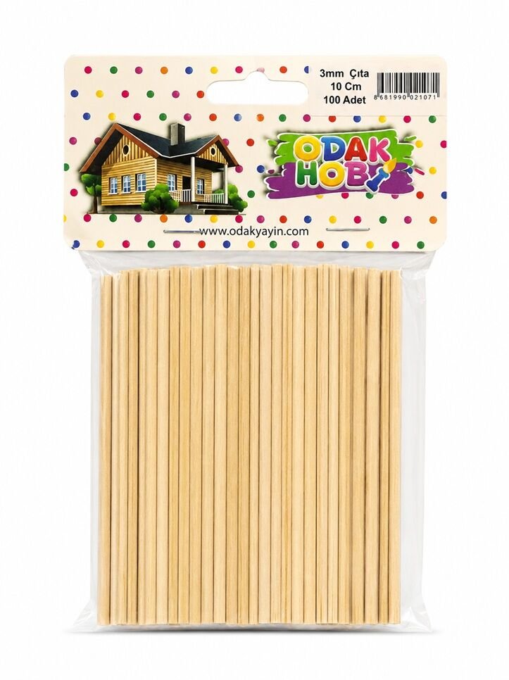 Odak Yayın Kayın Yuvarlak Çıta 3 Mm 10 Cm
