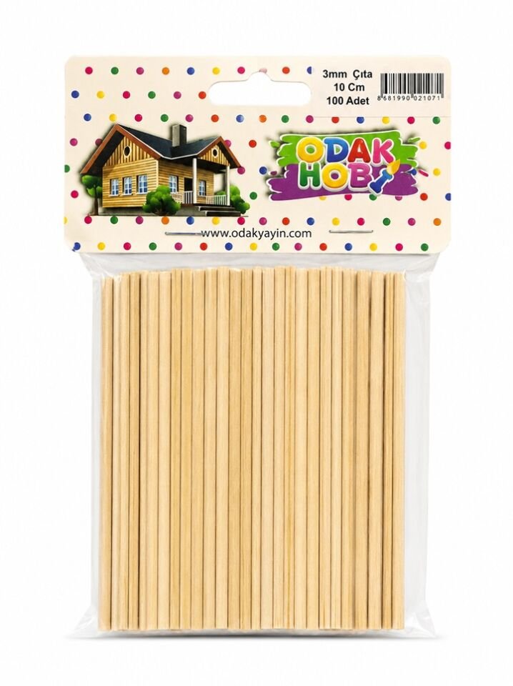 Odak Yayın Kayın Yuvarlak Çıta 3 Mm 10 Cm