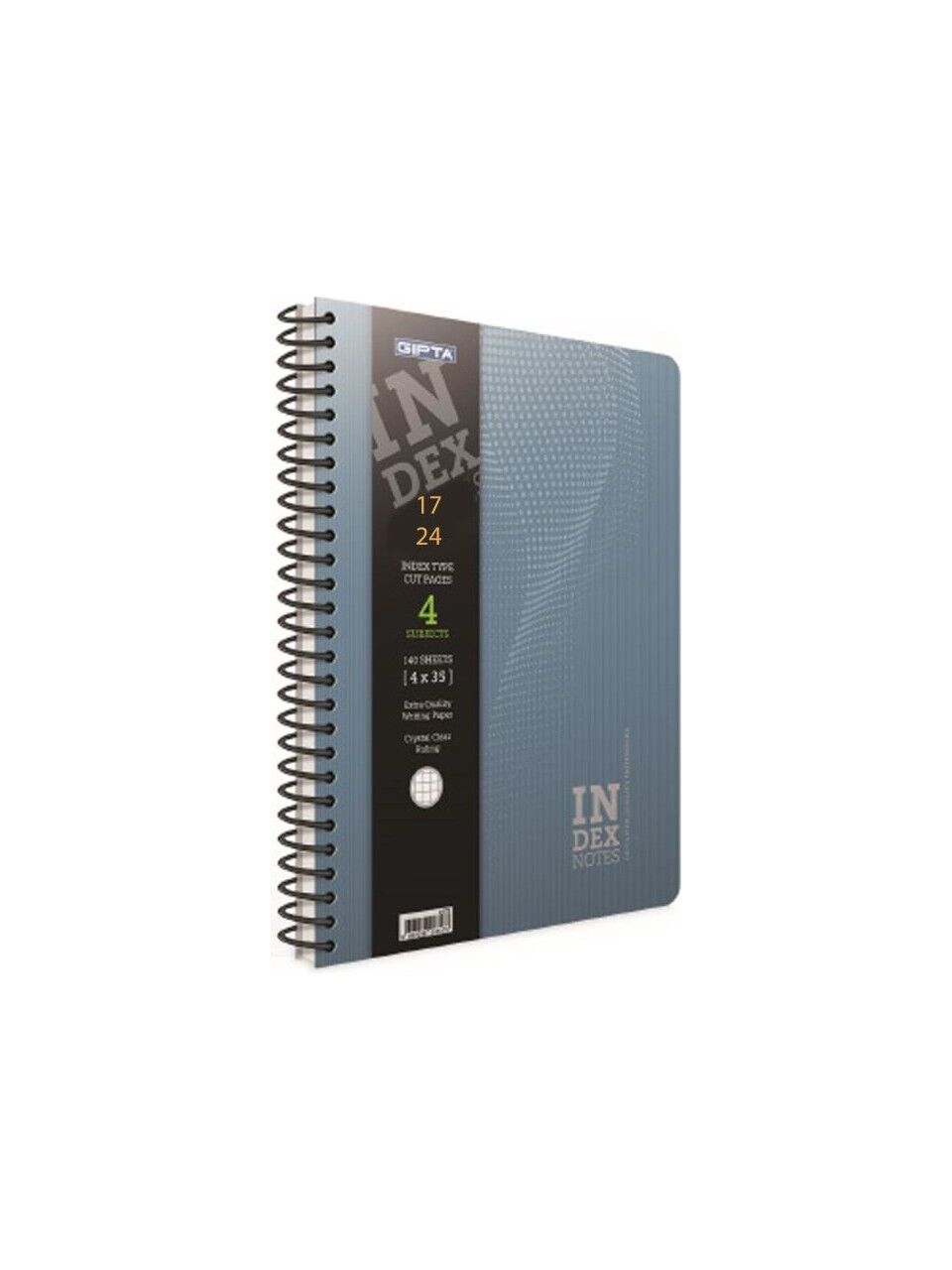 Gıpta İndex Spiralli Sert Kapak Defter 17x24 140 Yaprak Çizgili