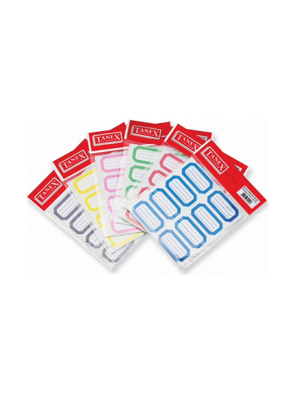Tanex Brd-7002 Bordürlü Kırmızı Çift Sıra Okul Etiketi 5 Li