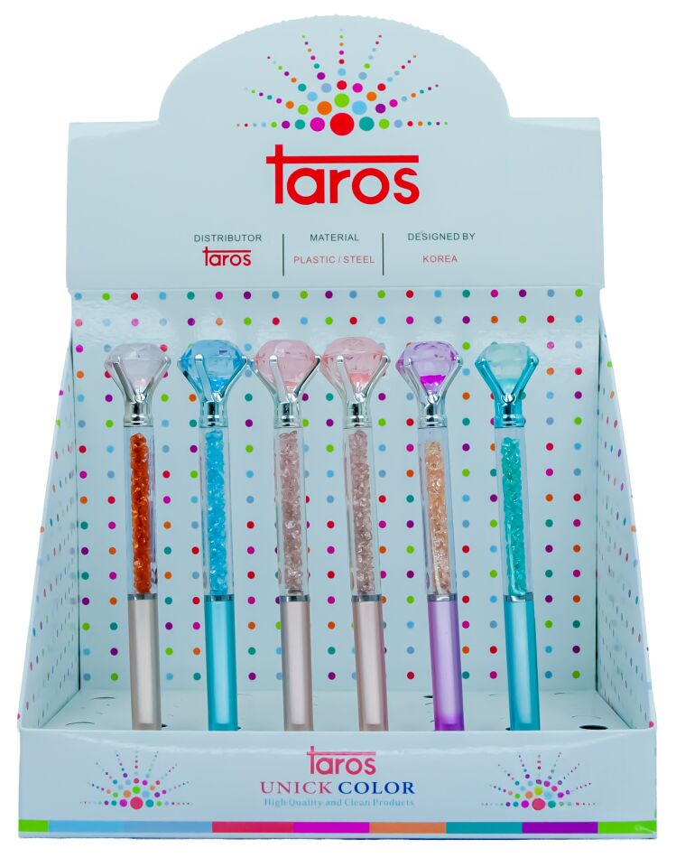 Taros Unick Color Elmas Tepeli İçi Taşlı Tükenmez Kalem