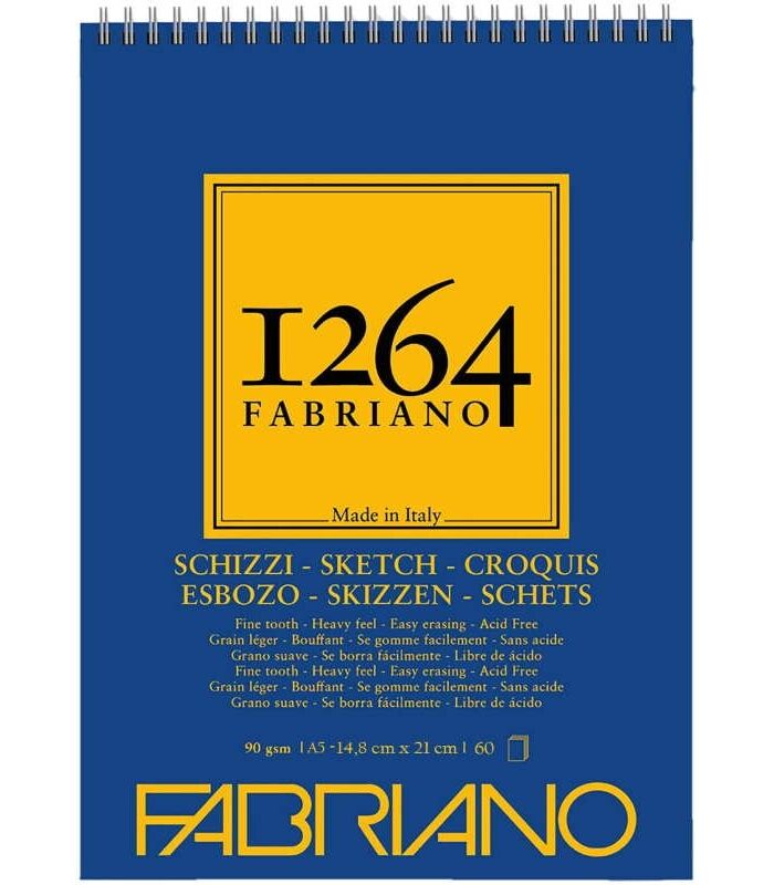Fabriano 1264 Sketch Paper Üstten Spiralli Eskiz Defteri 90 Gr A5 60 Yaprak