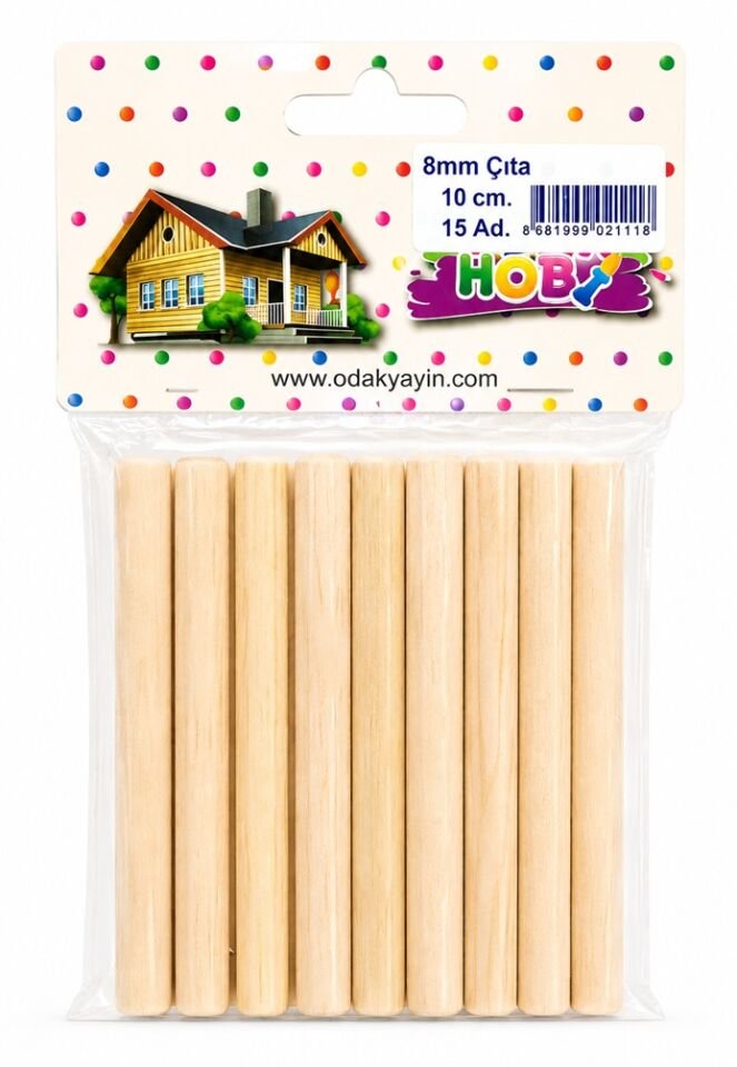 Odak Yayın Kayın Yuvarlak Çıta 8 Mm 10 Cm