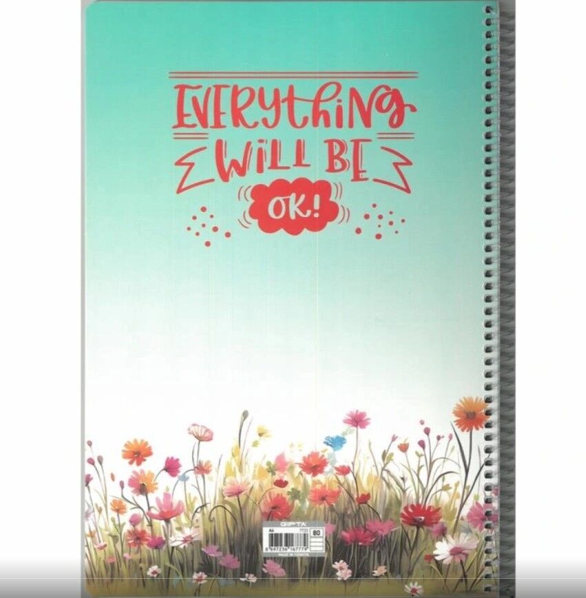 Gıpta Everything Spiralli Ofset Pp Kapak Defter A4 80 Yaprak Çizgili