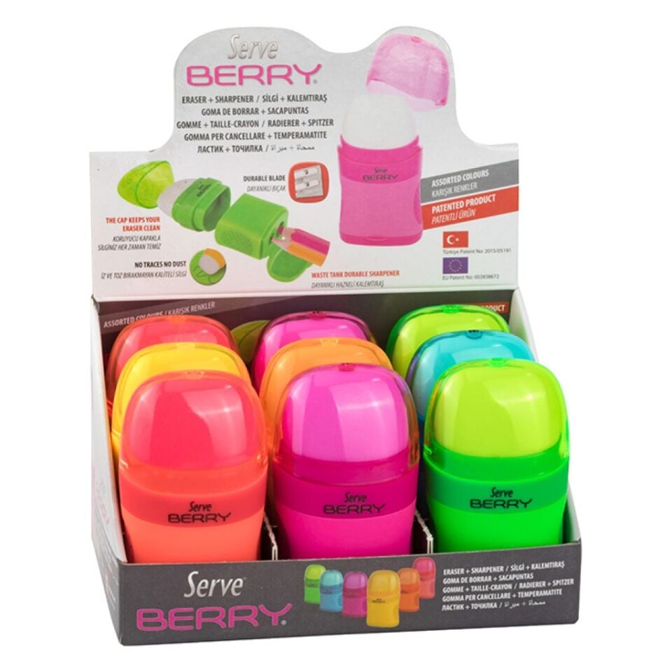 Serve Berry Silgili Kalemtraş Kırmızı