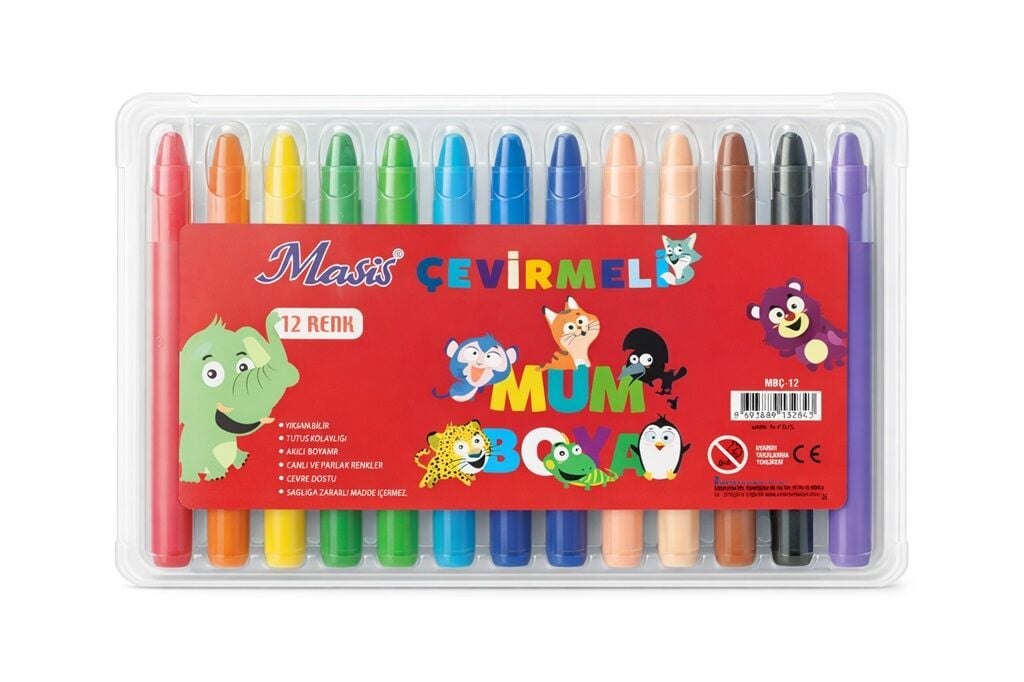 Masis Çevirmeli Mum Boya 12 Renk