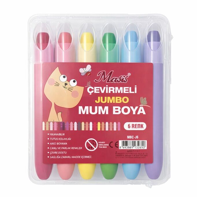 Masis Çevirmeli Mum Boya 6 Renk