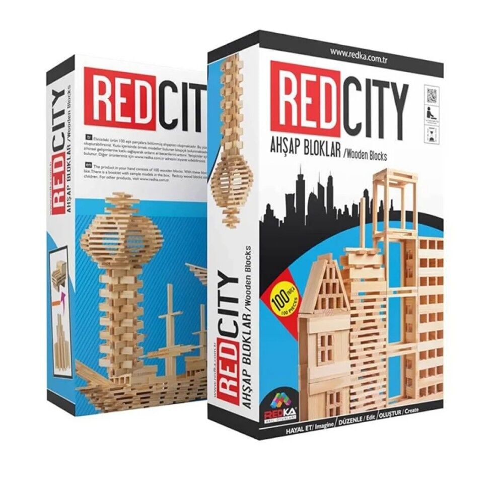 Redka Ahşap Bloklar 50 Parça Doğal Renk