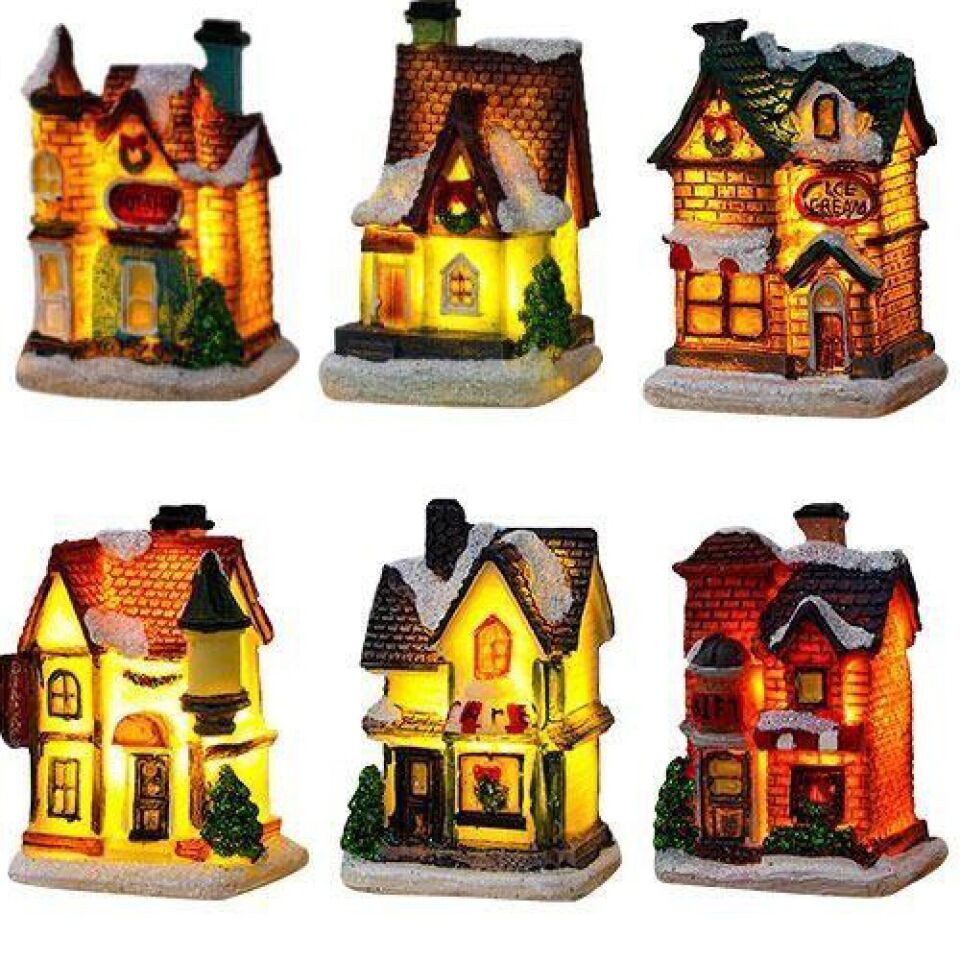 Taros Yılbaşı Işıklı Dekoratif Ev Şekilli Biblo