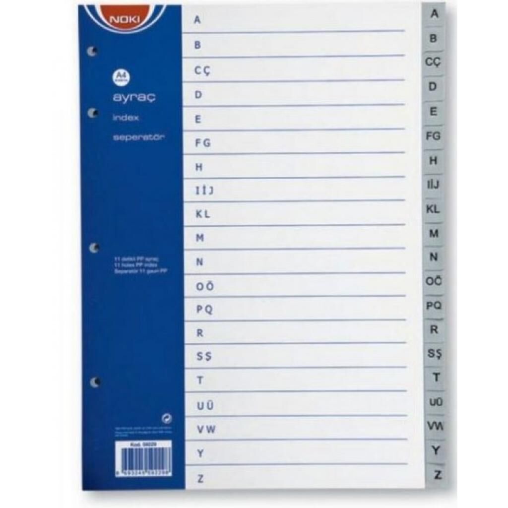 Noki Ayraç Pp A-Z Türkçe Harf